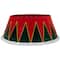 25" Red and Green Drum with White Trim Christmas Tree Collar